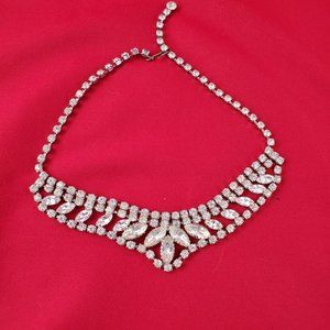 Vintage Adj. Choker Rhinestone Fashion Necklace